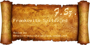 Frankovits Szilárd névjegykártya